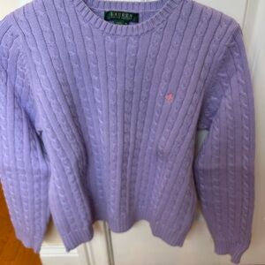 Ralph Lauren Light Purple Cable Knit Sweater